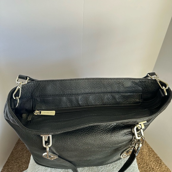 Michael Kors Brooke Medium Soft Leather 2-1 Tote & Crossbody Bag, Black, EUC - Picture 9 of 11